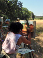 sdsu student painting in France.