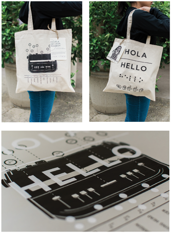 black and natural colored tote bags