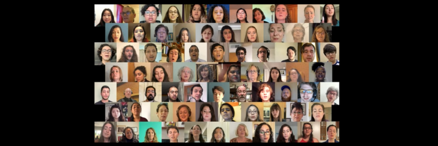 Singers in a virtual choir performance of “Healing Heart” by Jacob Narverud