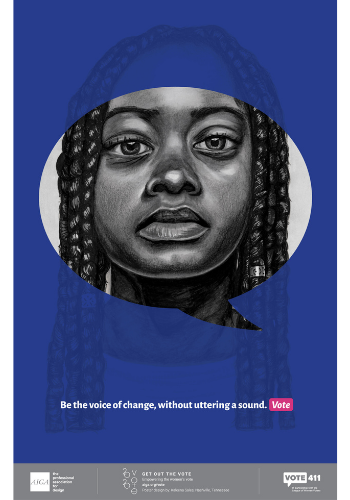 Kaleena Sales, Voice of Change, 2020; poster; 34 x 22 inches; ©Kaleena Sales, courtesy of the artist