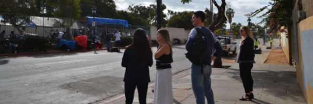 Image from 2019 shows School of Public Affairs students conducting research in San Diego.