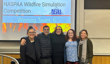 MPA students competed in the NASPAA Wildfire Simulation competition in San Francisco. 