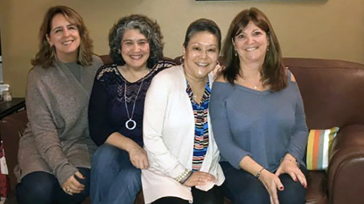  Debra Kodama (‘85), Lori Bolin (‘85), Dr. Lisa Gates (‘85), and Dr. Liana Koeppel Taylor (‘85) together when they joined the San Diego State University speech and debate team in 1984. Little did they know that this decision would be the catalyst of a lifelong friendship spanning over 40 years.