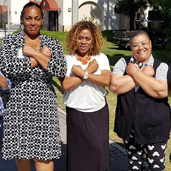 Javanni Kiezer, Deanna Roberts, Sandra Serrant, Loretta Adikhai, Kiersten Walker during orientation week in 2019.