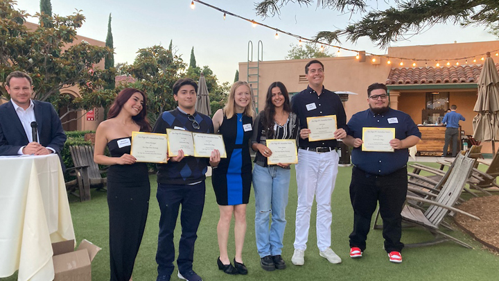 photo of JMS students with SPJ awards