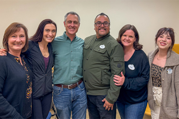 DISNEY DAY 1 - Disney team and Faculty From left to right: Michelle Paxton (Disney casting director), Melissa Glasgow (SDSU dance instructor), Robert Meffe (SDSU Head of Musical Theatre), Robert Orosco (Disney casting director), Heather Wolters (Disney choreographer), Liz Williams (Disney Casting Coordinator)