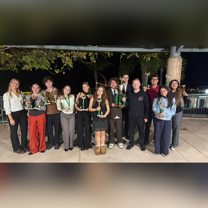 The SDSU Speech and Debate Team at the Sunset Cliffs Classic Tournament on Oct. 24-26, 2025 (Photo courtesy of Audrey Fleige)