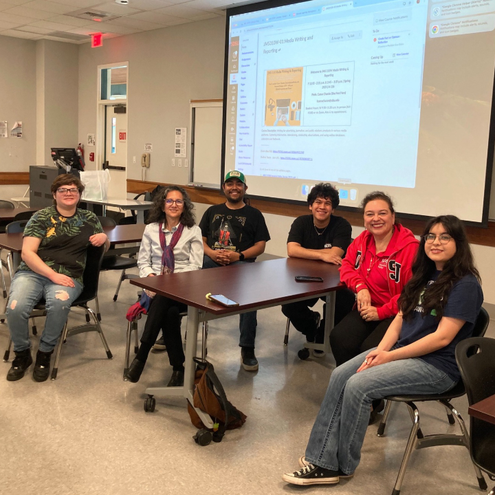 Dr. Cueva Chacon sits with some of her Imperial Valley students. Photo credit: César Silva Santisteban