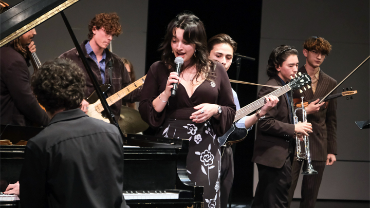 SDSU Jazz Studies students perform with special guest artist, Aaron Goldberg, American jazz pianist, on Nov. 19, 2025 (Photo by Esteban Marin)
