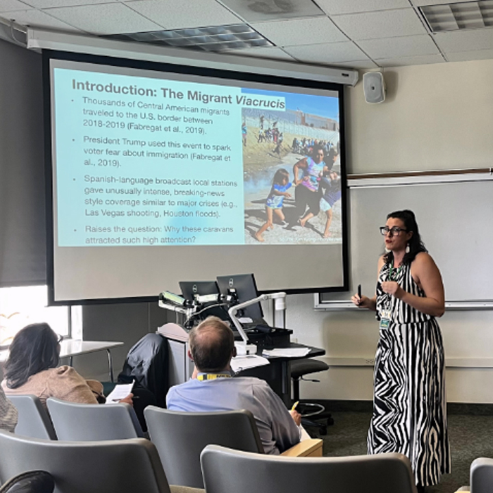 MJ Duran presenting her thesis proposal at the CSU Research Competition at Cal Poly Humboldt in April 2025