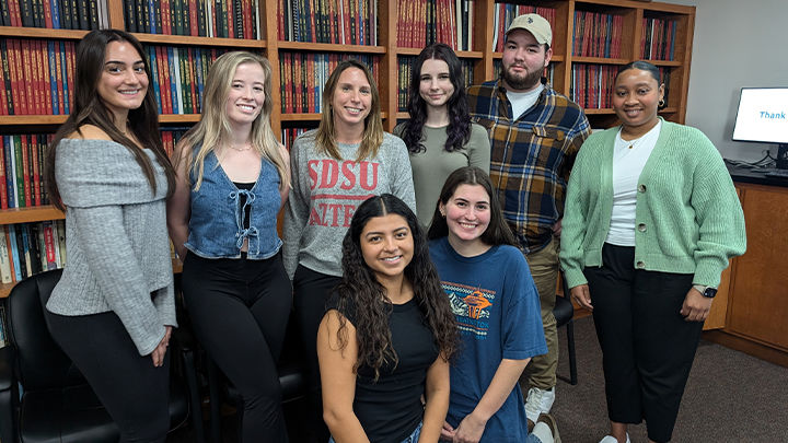 photo of Rachael Record and students