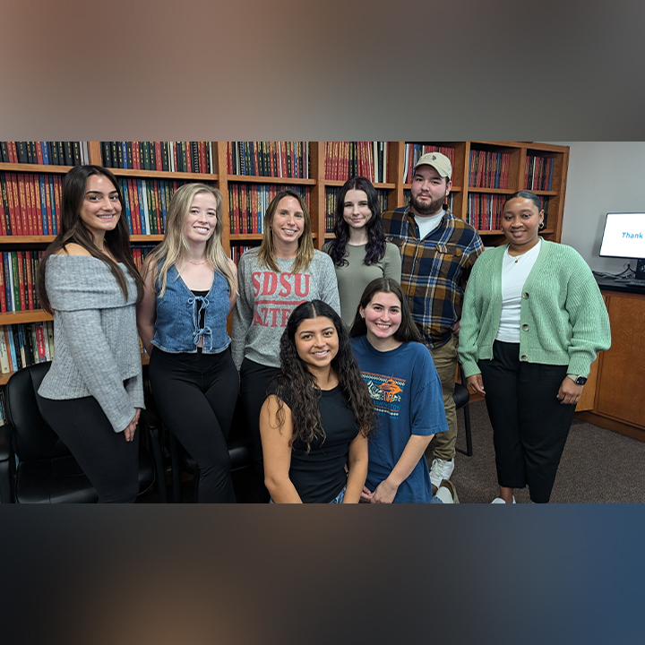 photo of Rachael Record and students