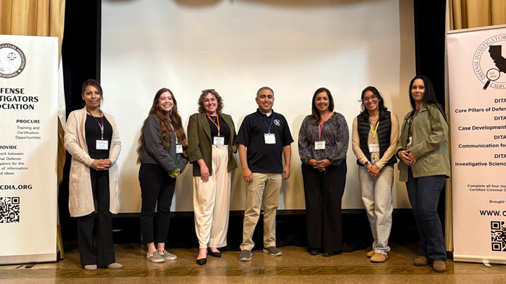 SDSU Alumni pictured from left to right: Maria Solorzano, Cinthia Sanchez, Kellie Quinn, Pascual Benitez, Kristy Leon, Geraldyn Trujillo, and Crystal Sudano