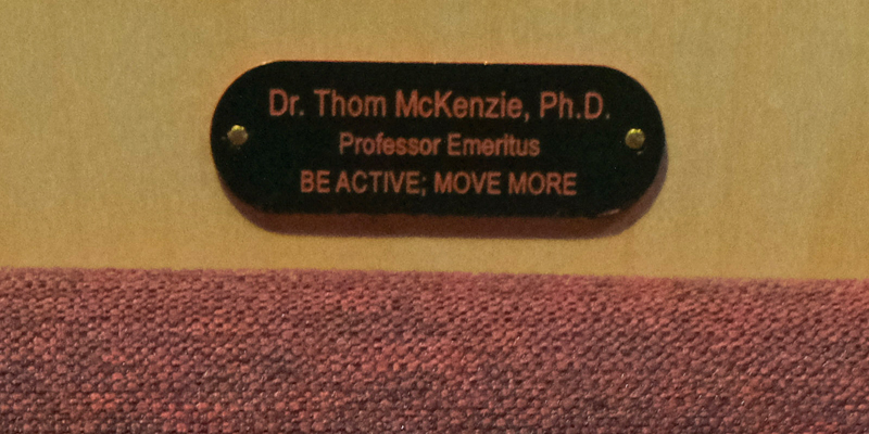 plaque on seat in main stage theatre